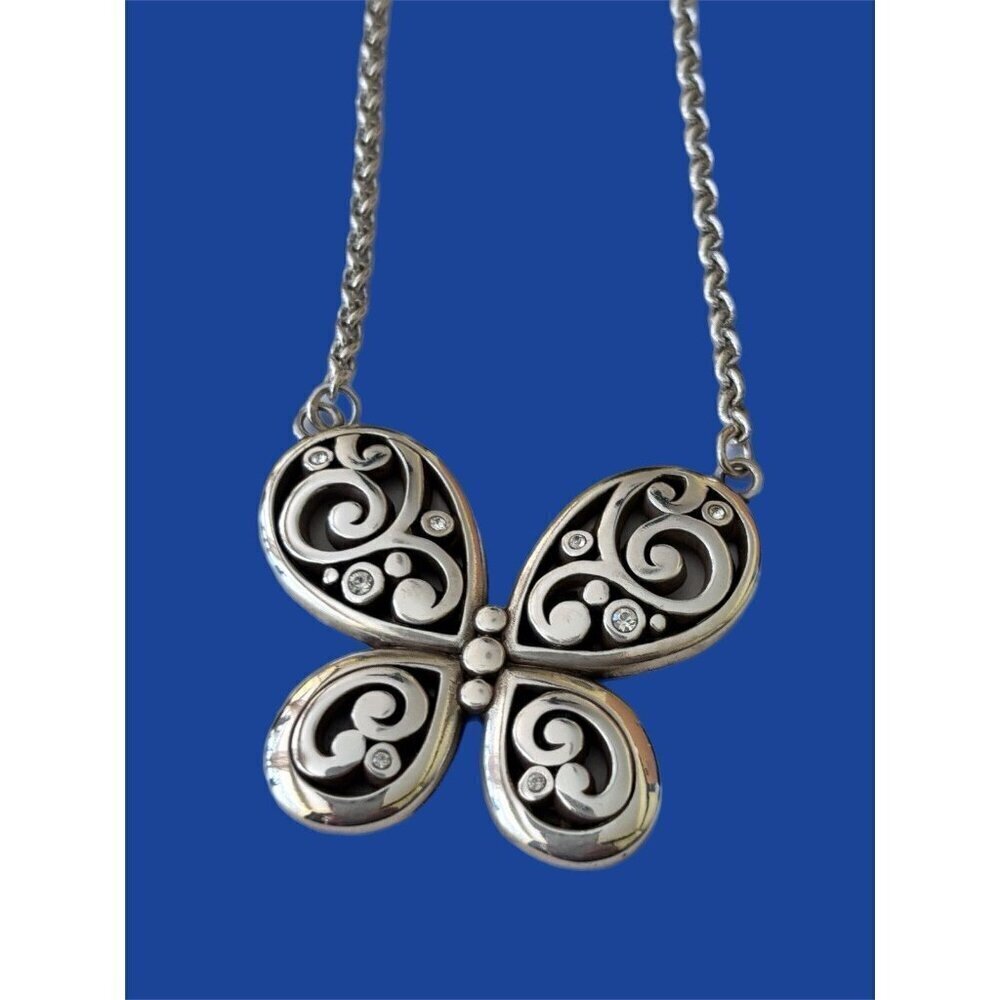 Brighton Contempo Butterfly Necklace Silver Tone Women 18"